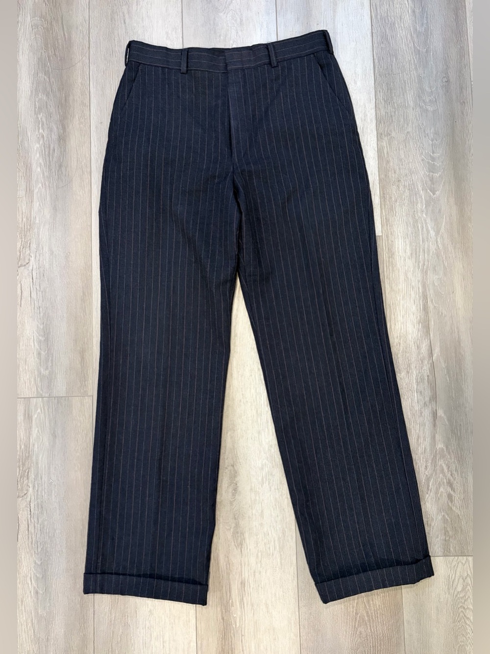 Vintage Wool Tailored Navy Blue Pants